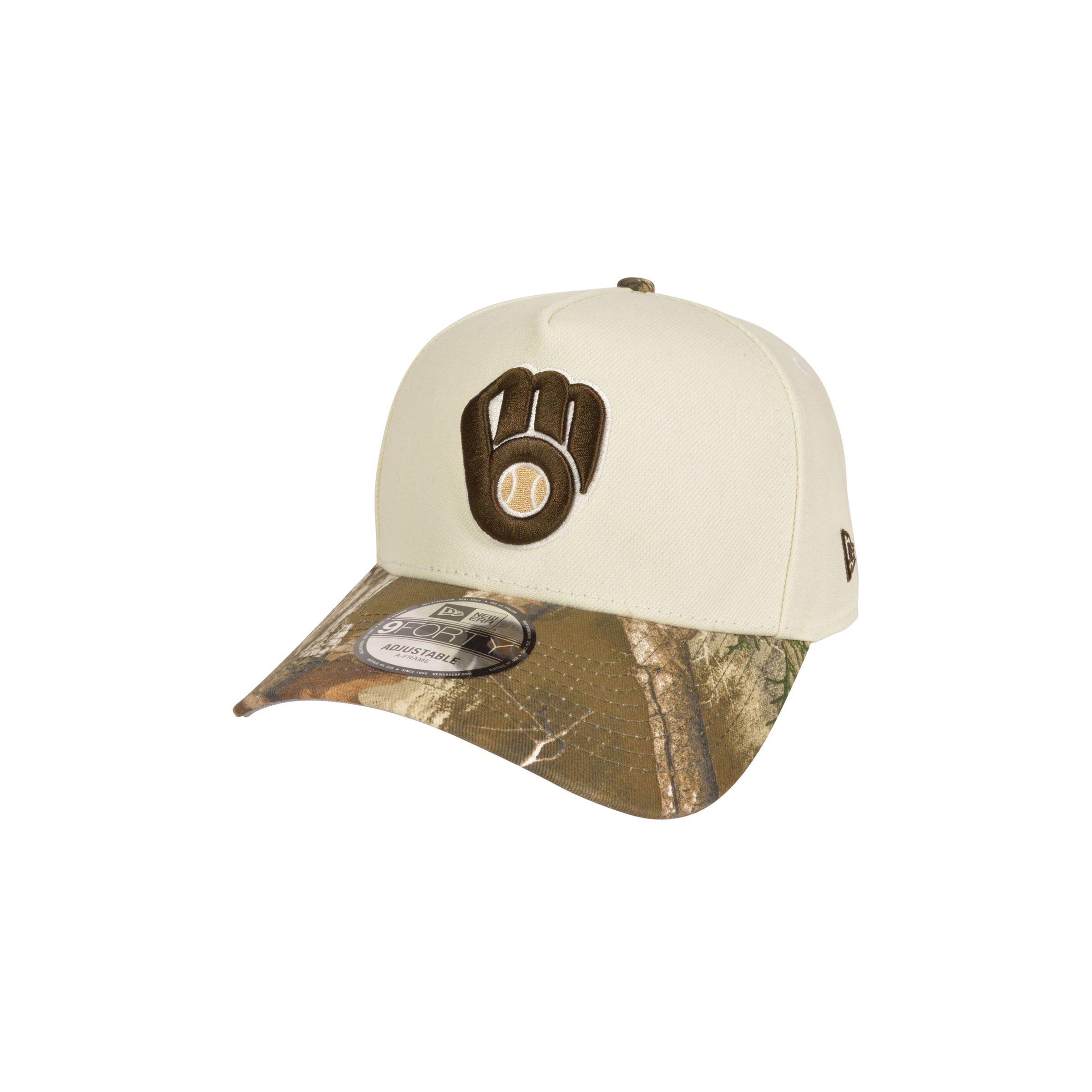 New Era Milwaukee Brewers 9FORTY Chrome Snapback Hat - Chrome/Camo - CREAM
